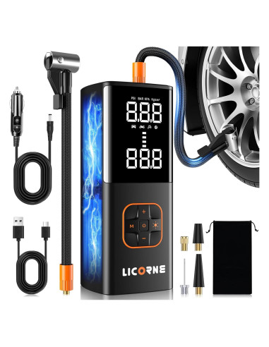 Compresor de Aire Portátil LICORNE P008BK 180PSI Inalámbrico