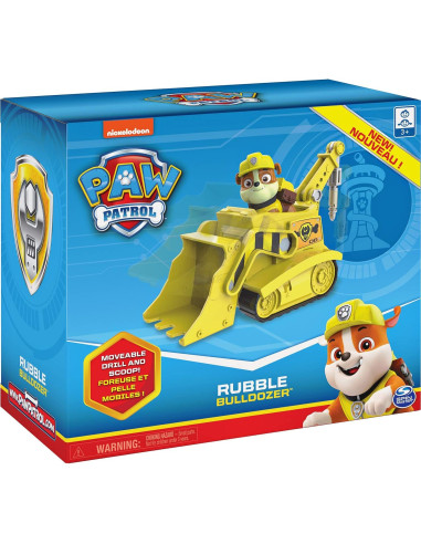 Vehículo Bulldozer Rubble PAW Patrol con Figura 3 años+