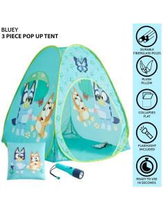 Conjunto de Juego Bluey 3 Piezas: Carpa, Almohada y Linterna 2
