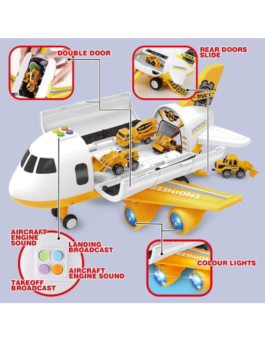 Juego de Construcción DWI Dowellin Set de Aviación y Camiones
