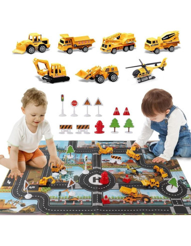 Juego de Construcción DWI Dowellin Set de Aviación y Camiones