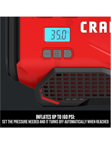 Inflador de Neumáticos CRAFTSMAN V20, Compresor Portátil 20V Inflador de Neumáticos CRAFTSMAN V20, Compresor Portátil 20V