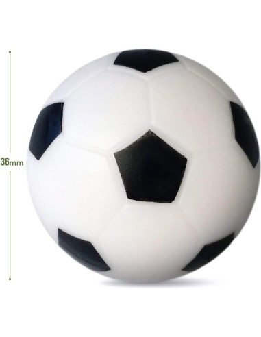 Pelotas de Futbolín CABAX 36mm Paquete de 6 en Blanco y Negro