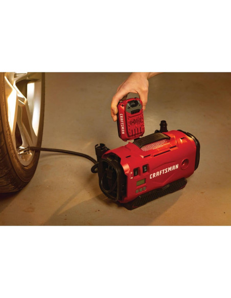 Inflador de Neumáticos CRAFTSMAN V20, Compresor Portátil 20V Inflador de Neumáticos CRAFTSMAN V20, Compresor Portátil 20V