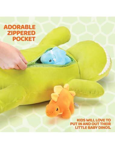 Dinosaurio Stegosaurus Prextex 38 cm con 3 peluches