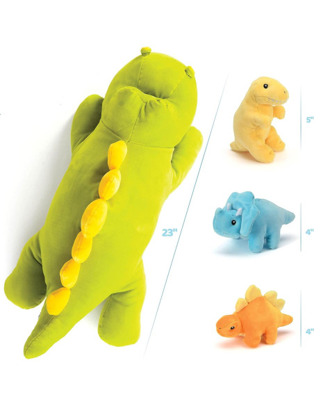 Dinosaurio Stegosaurus Prextex 38 cm con 3 peluches Dinosaurio Stegosaurus Prextex 38 cm con 3 peluches