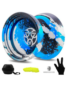 Yoyo Profesional YOYOSTUDIO V22 con Accesorios - Negro Azul Plata