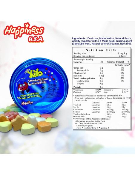 YoYo de Caramelo Happiness USA 12 Unidades Sabor Fresa YoYo de Caramelo Happiness USA 12 Unidades Sabor Fresa