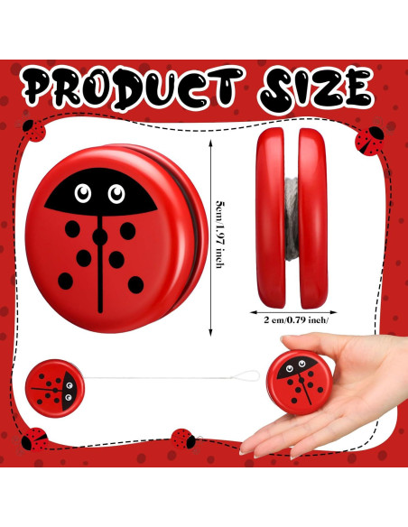 50 Yo-Yos de Metal Mariquita para Niños y Niñas 50 Yo-Yos de Metal Mariquita para Niños y Niñas