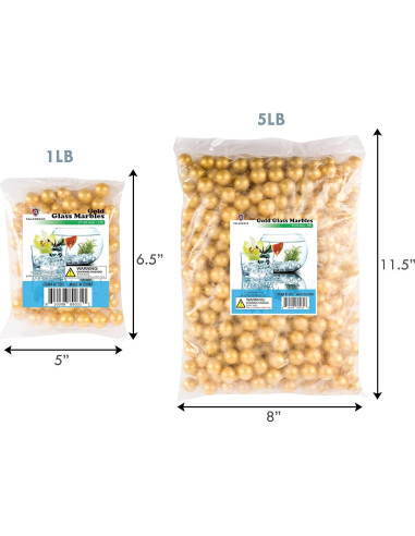Canicas Galashield Doradas 2,27 kg para Jarrones 400 pcs