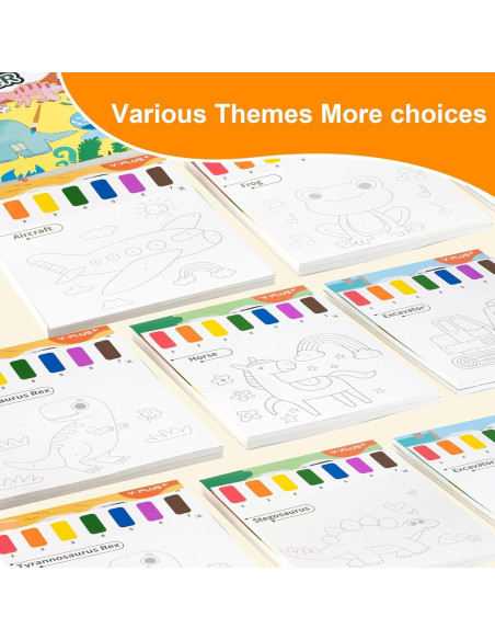 Libro para Colorear YPLUS Acuarela 3 Temas para Niños Libro para Colorear YPLUS Acuarela 3 Temas para Niños