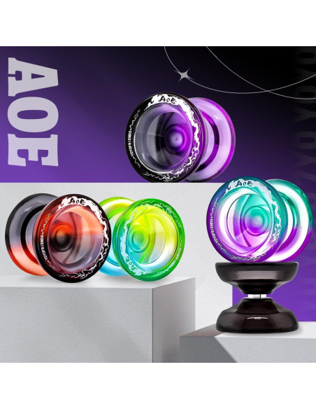 Yoyo Profesional 7YO AOE Negro Púrpura para Niños + Accesorios Yoyo Profesional 7YO AOE Negro Púrpura para Niños + Accesorios