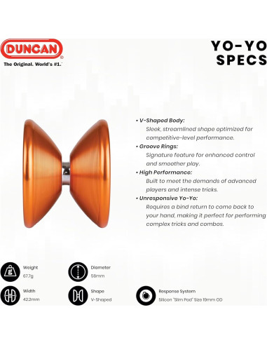 Yo-Yo Duncan Echo 2 Negro Pro Nivel Experto No Responsivo