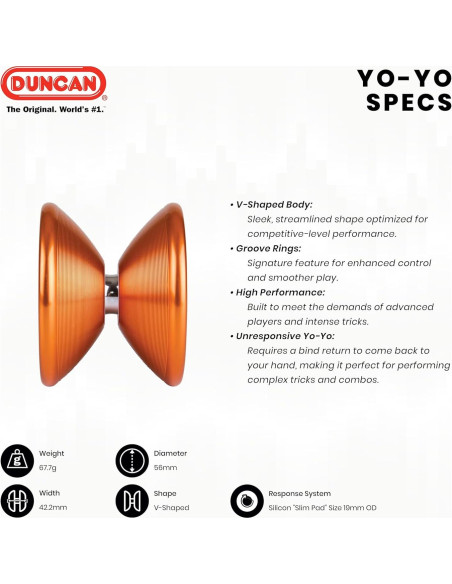 Yo-Yo Duncan Echo 2 Rojo Pro Nivel Experto No Responsivo Yo-Yo Duncan Echo 2 Rojo Pro Nivel Experto No Responsivo