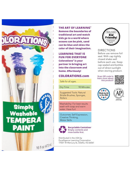 Pintura Tempera Lavable Coloraciones 6 Colores 240 ml Pintura Tempera Lavable Coloraciones 6 Colores 240 ml