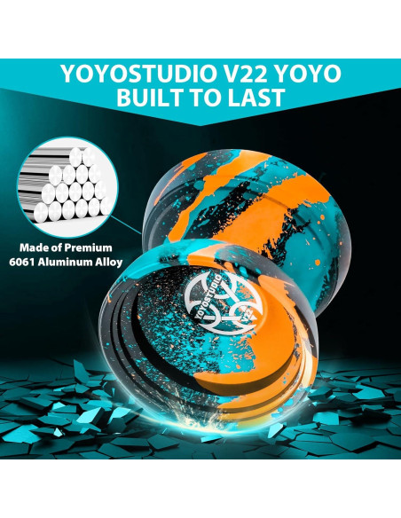 Yoyo Profesional V22 YOYOSTUDIO con Accesorios - Negro Azul Naranja Yoyo Profesional V22 YOYOSTUDIO con Accesorios - Negro Azul Naranja