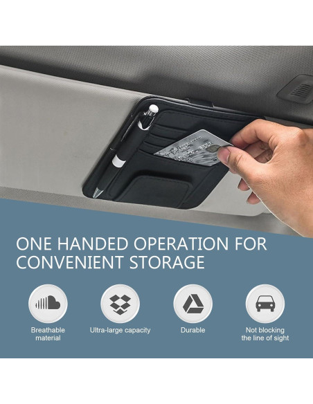 Organizador de Visera de Sol Anyhut para Auto - Negro Organizador de Visera de Sol Anyhut para Auto - Negro