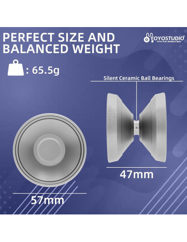 Yoyo Profesional YOYOSTUDIO TC4-7 Titanio No Responsivo