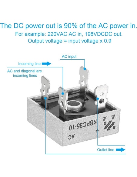 Diodo Rectificador PATIKIL 35A 1000V 2 Pcs Silicio Diodo Rectificador PATIKIL 35A 1000V 2 Pcs Silicio