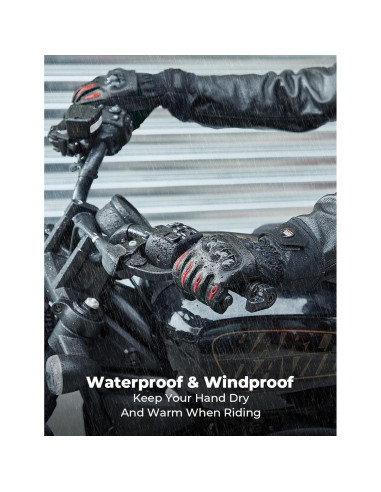 Guantes de Moto KEMIMOTO XL Invierno Impermeables Negro