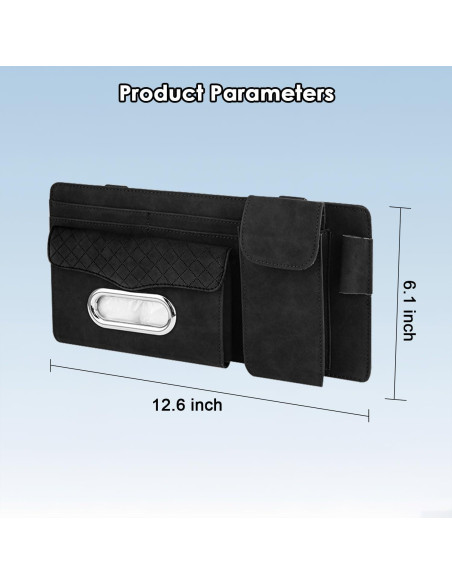 Organizador de Visera de Coche Rechale Beige 6 Bolsillos Organizador de Visera de Coche Rechale Beige 6 Bolsillos