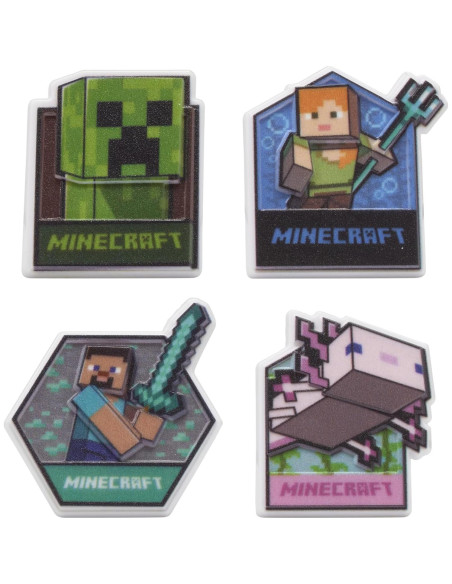 DecoPac Anillos para Cupcakes Minecraft - 24 Adornos 3D DecoPac Anillos para Cupcakes Minecraft - 24 Adornos 3D