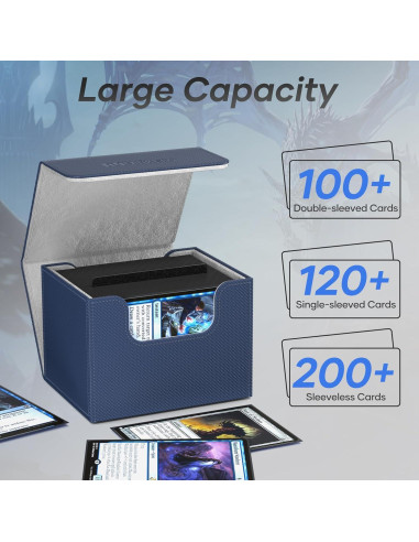 Caja de Barajas Mlikero Azul para 100+ Cartas TCG