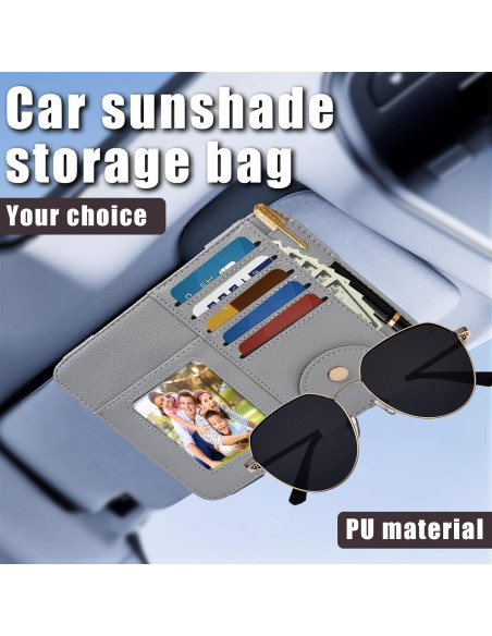 Organizador de Visera Peisicne Gris para Auto con Bolsillos Organizador de Visera Peisicne Gris para Auto con Bolsillos