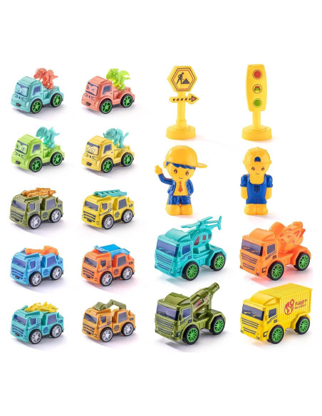Juego de Coches de Tirar y Empujar 18pcs - SeventhDuck Juego de Coches de Tirar y Empujar 18pcs - SeventhDuck