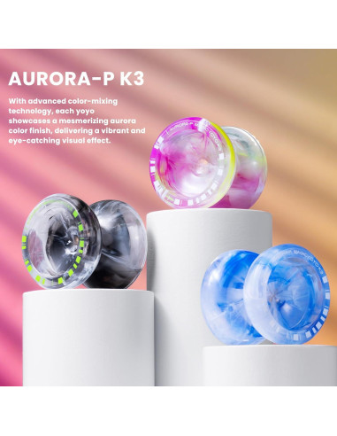 Yoyo MAGICYOYO K3 Aurora-p para Niños y Adultos, Negro Blanco