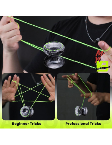 Yoyo MAGICYOYO K3 Aurora-p para Niños y Adultos, Negro Blanco