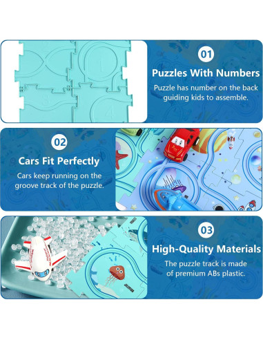 Puzzle Racer Conjunto de Pista de Autos 100 Piezas Ubegger