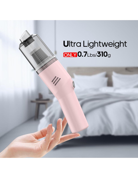 Aspiradora Mini Portátil Auloea V06 Rosa Inalámbrica HEPA 25 min Aspiradora Mini Portátil Auloea V06 Rosa Inalámbrica HEPA 25 min