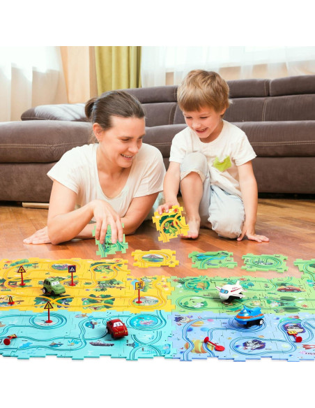 Puzzle Racer Conjunto de Pista de Autos 100 Piezas Ubegger Puzzle Racer Conjunto de Pista de Autos 100 Piezas Ubegger