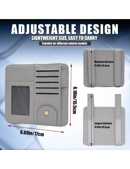 Organizador de Visera Peisicne Gris para Auto con Bolsillos Organizador de Visera Peisicne Gris para Auto con Bolsillos