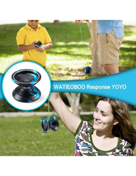 Yoyo Profesional WATIEOBOO Metálico Responsivo 57mm - Negro Azul Yoyo Profesional WATIEOBOO Metálico Responsivo 57mm - Negro Azul