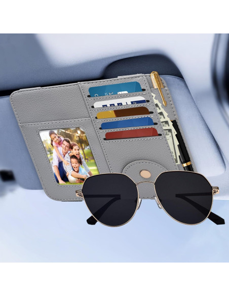 Organizador de Visera Peisicne Gris para Auto con Bolsillos Organizador de Visera Peisicne Gris para Auto con Bolsillos