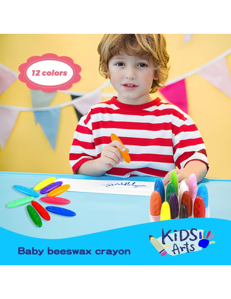 Crayones Lavables FXYRTKLCZ 12 Colores No Tóxicos Crayones Lavables FXYRTKLCZ 12 Colores No Tóxicos