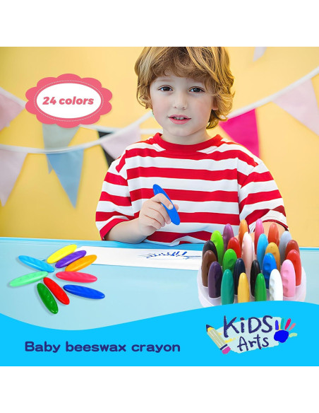 Crayones Lavables FXYRTKLCZ 24 Colores No Tóxicos Crayones Lavables FXYRTKLCZ 24 Colores No Tóxicos