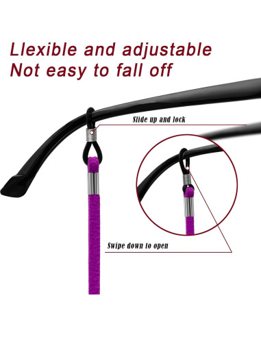 Correa para Gafas 6 PCS Ajustable Deportiva Multicolor
