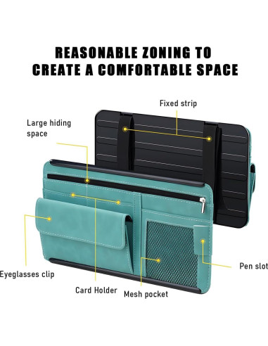 Organizador de Visera de Coche Yourkar Gris - Almacenamiento Práctico