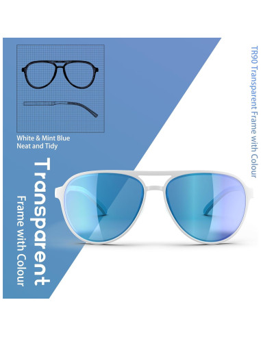 Gafas de Sol Polarizadas Lasiyanor Retro UV400 Blancas