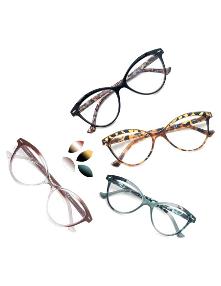 Gafas de Lectura MODFANS 4 Paquete Ojo de Gato 1.0x Gafas de Lectura MODFANS 4 Paquete Ojo de Gato 1.0x