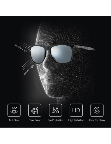 Gafas de sol ZENOTTIC cuadradas polarizadas UV400 para hombres