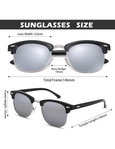 Gafas de sol polarizadas Pro Acme UV 400 unisex semi-rimless