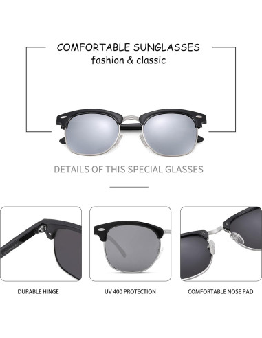 Gafas de sol polarizadas Pro Acme UV 400 unisex semi-rimless