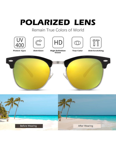 Gafas de sol polarizadas Pro Acme UV 400 unisex semi-rimless