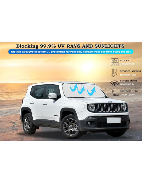 Sombrilla Plegable para Parabrisas Jeep Renegade 2015-2024 Sombrilla Plegable para Parabrisas Jeep Renegade 2015-2024