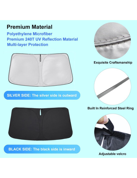 Sombrilla Plegable para Parabrisas Jeep Renegade 2015-2024 Sombrilla Plegable para Parabrisas Jeep Renegade 2015-2024