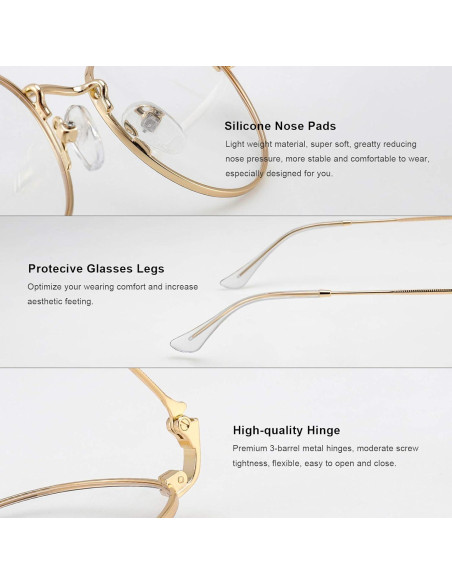 Gafas de lectura metálicas oro y negro 1.0x para hombres y mujeres Gafas de lectura metálicas oro y negro 1.0x para hombres y mujeres